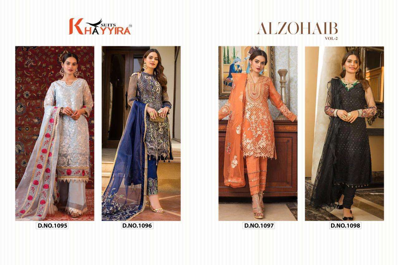 Khayyira Suits Alzohaib Vol 2 Georgette With Embroidery Work Pakistani Suit Catalog