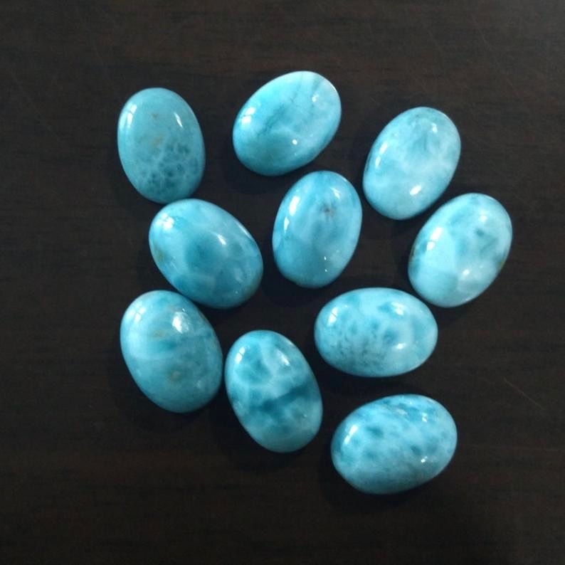 6x8mm Larimar Oval Cabochon Loose Gemstones