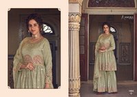 Amyra Designer Riwaz Chinon Silk With Embroidery Sharara Salwar Suit Catalog