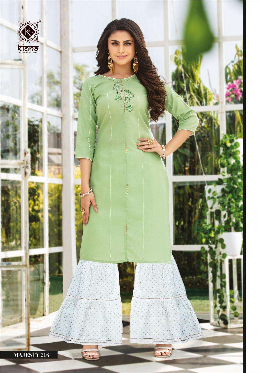 Kiana Majesty Vol 2 Viscose Kurti With Sharara Skirt Pant And Plazzo Catalog