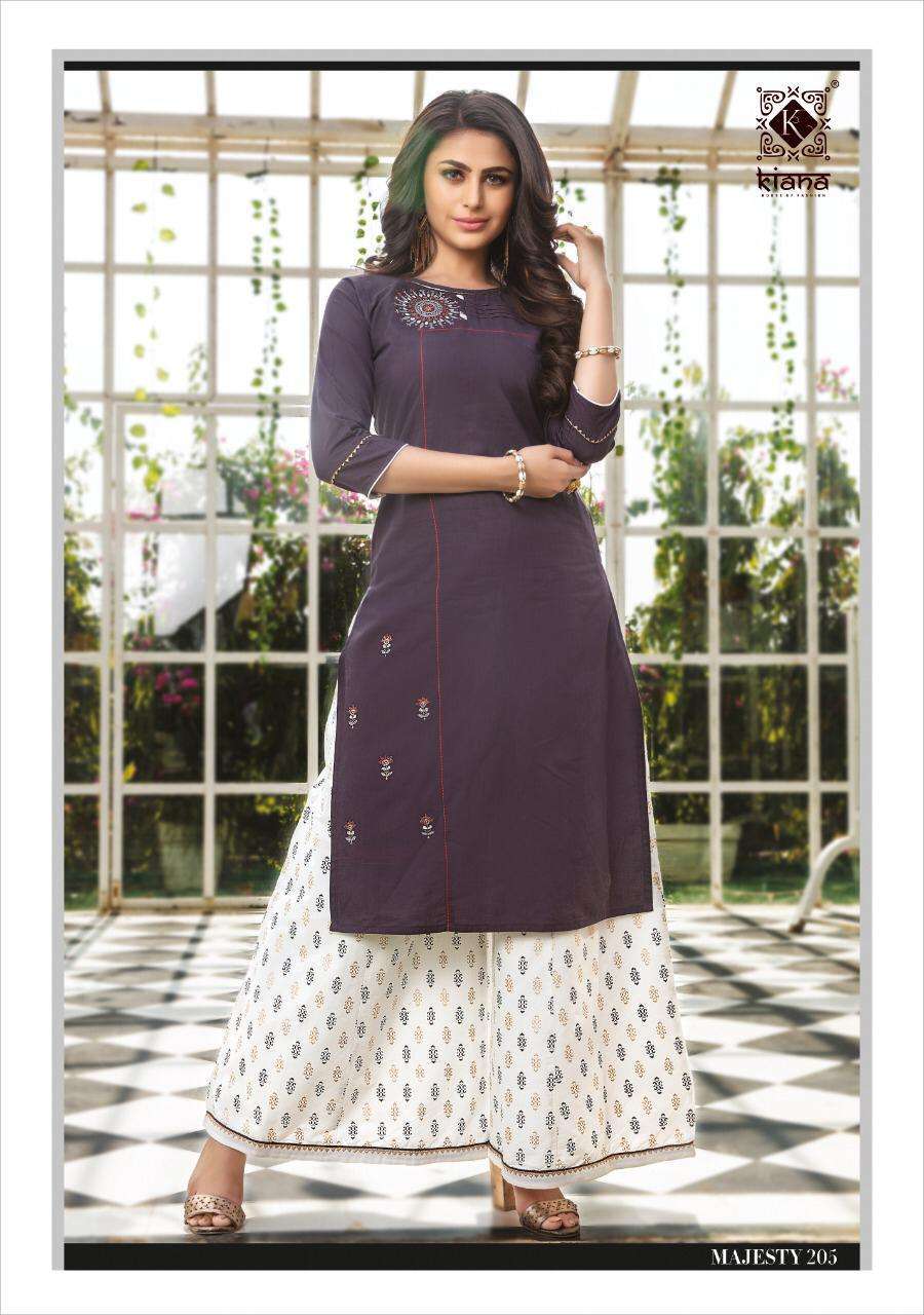 Kiana Majesty Vol 2 Viscose Kurti With Sharara Skirt Pant And Plazzo Catalog