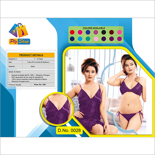 Ladies Modern Underwear And Night Dress 2 Piece Set