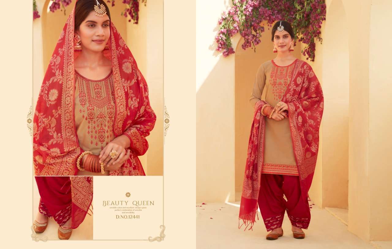Kalaroop Sunheri By Patiyala Vol 4 Jam Silk With Work Readymade Suit Catalog