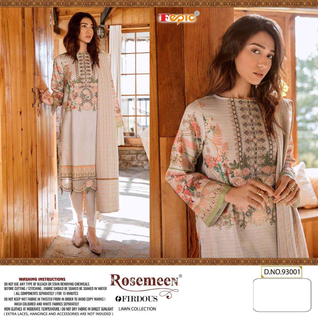 Fepic Firdous Lawn Collection Cambric Cotton Pakitani Dress Material Catalog