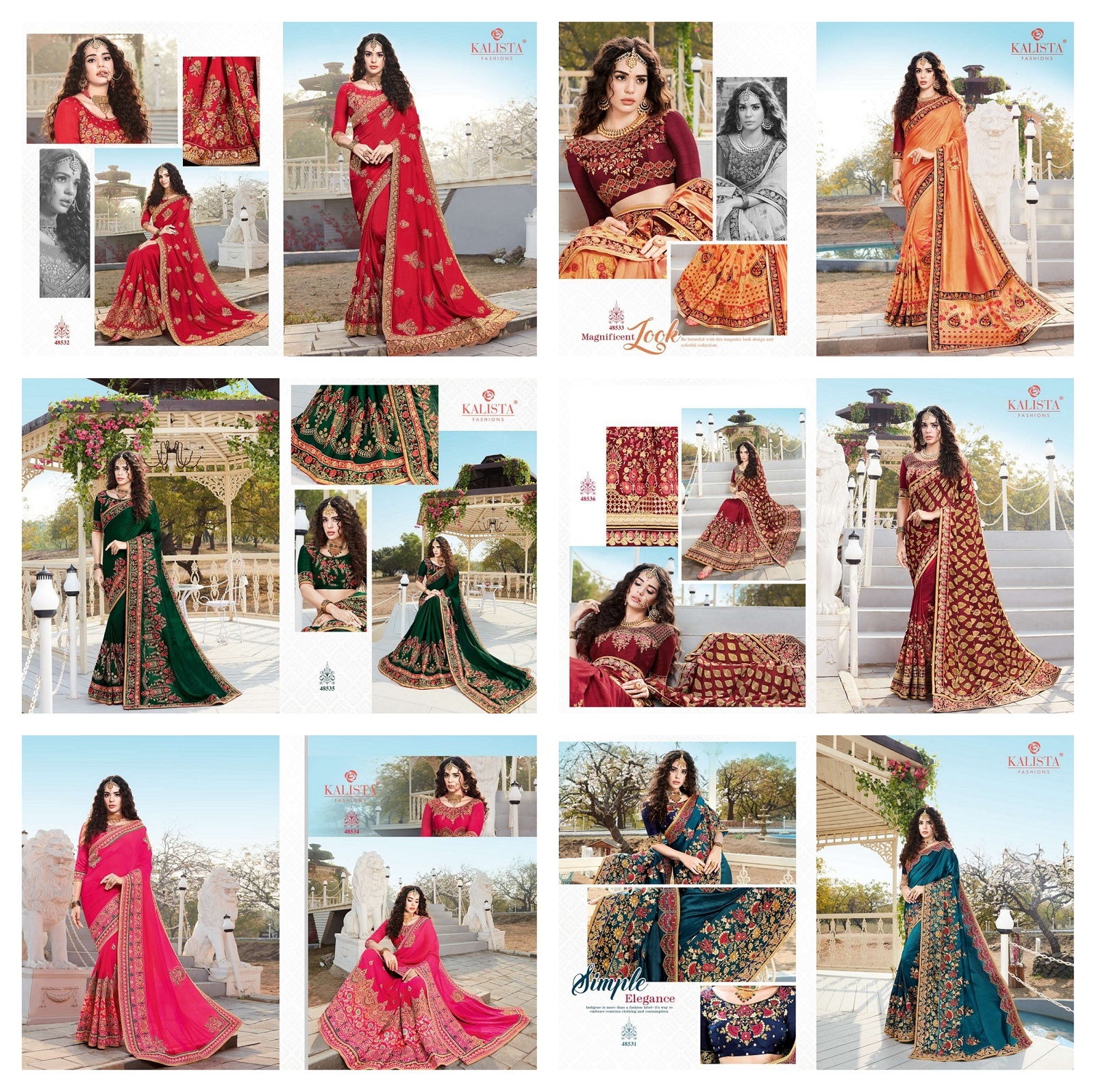 Kalista Nagma Vichitra Silk Designer Embroidered Saree Catalog