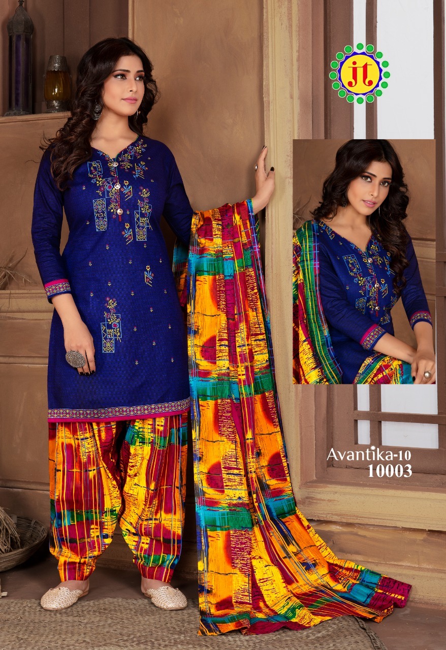 Jt Avantika Vol 10 Printed Cotton Readymade Suit Catalog