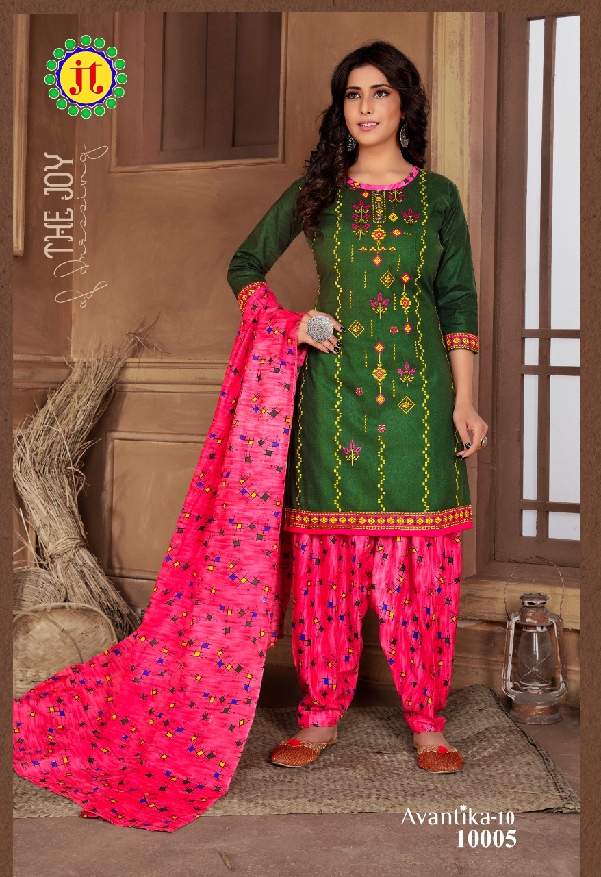 Jt Avantika Vol 10 Printed Cotton Readymade Suit Catalog