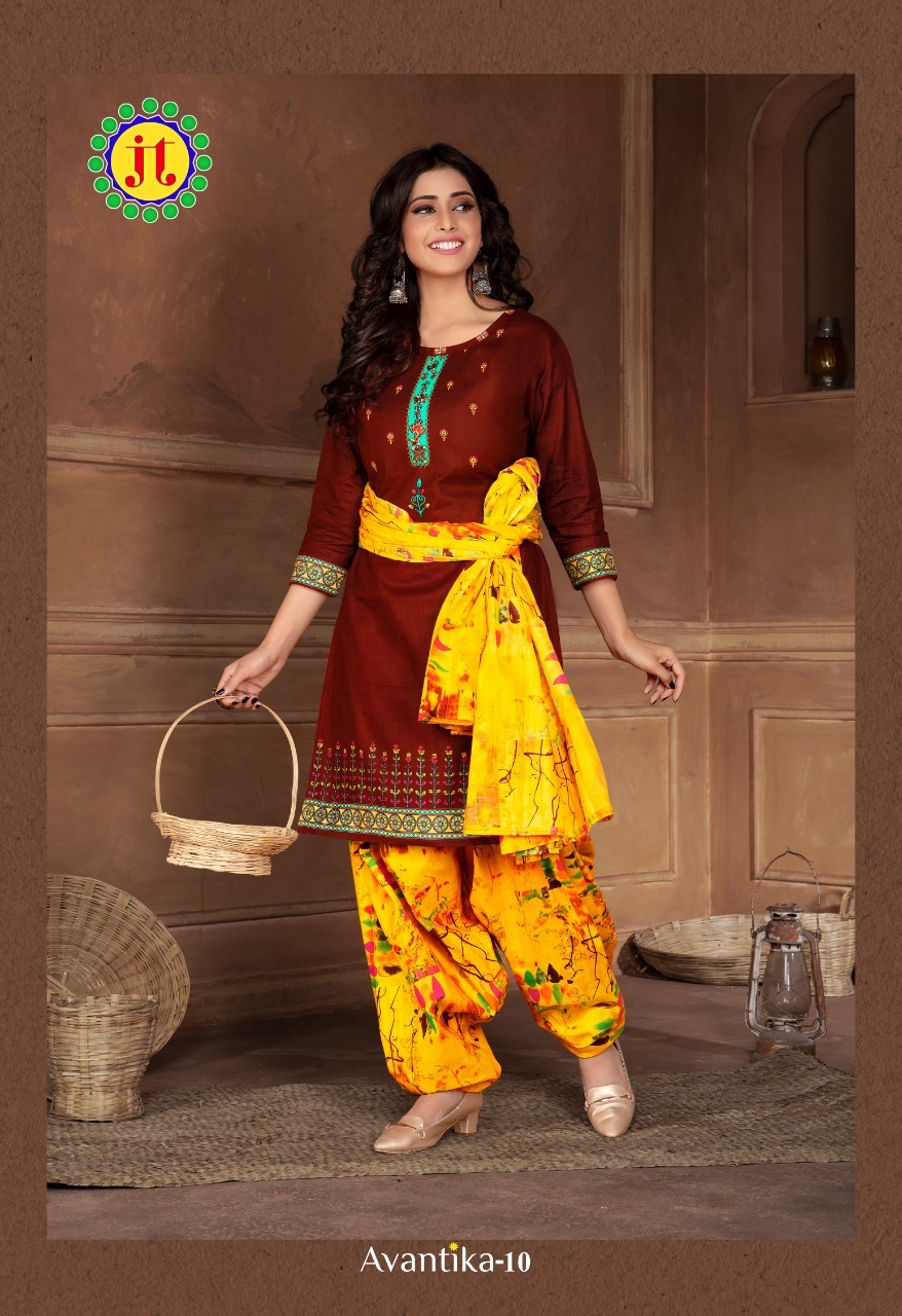 Jt Avantika Vol 10 Printed Cotton Readymade Suit Catalog