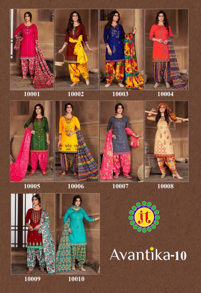 Jt Avantika Vol 10 Printed Cotton Readymade Suit Catalog