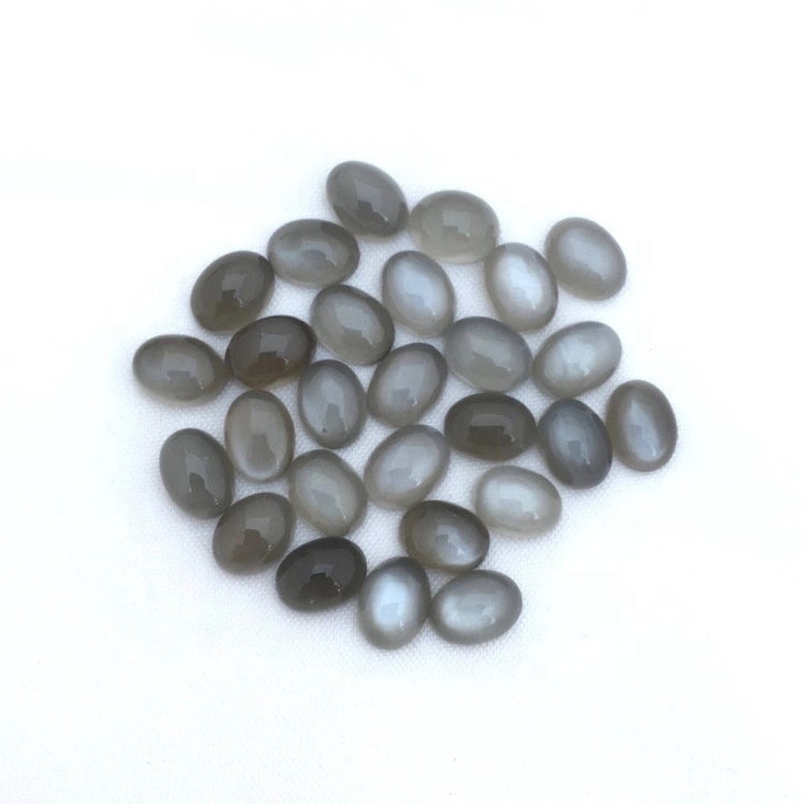 Gray Moonstone Oval Cabochon Loose Gemstones