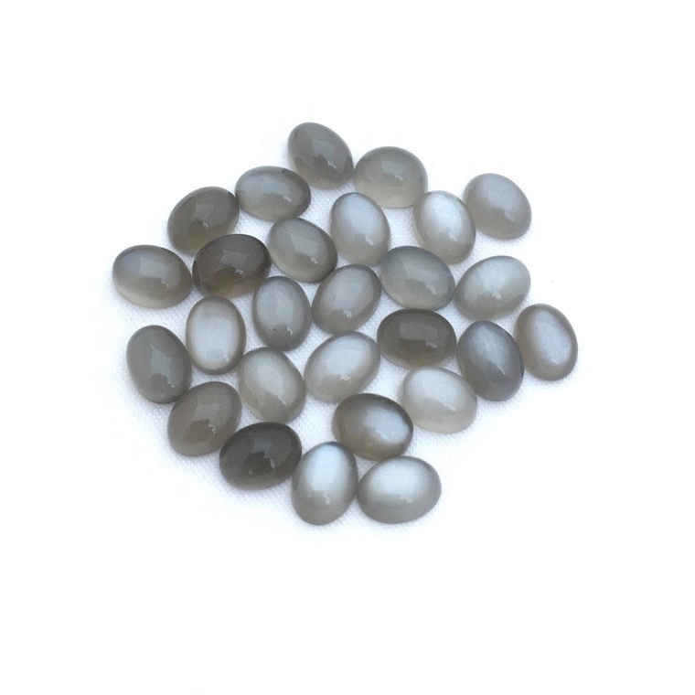 3x5mm Gray Moonstone Oval Cabochon Loose Gemstones