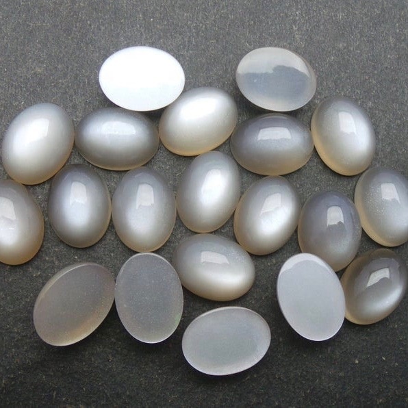 4x6mm Gray Moonstone Oval Cabochon Loose Gemstones