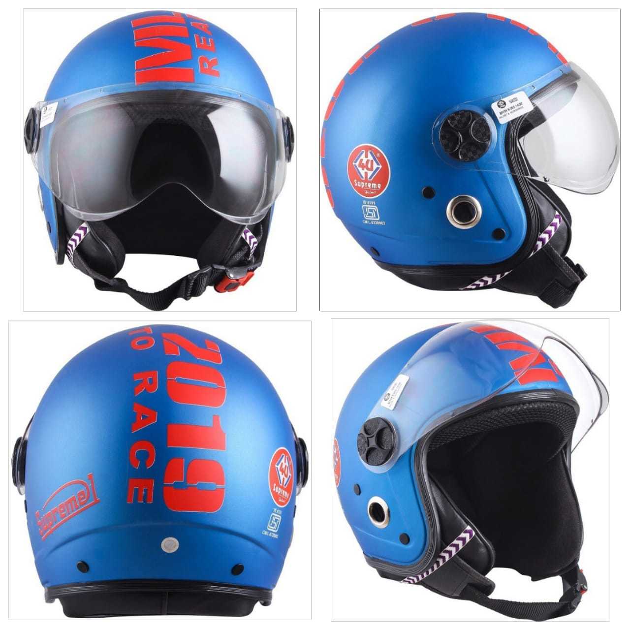 Blue Half Face Bike Helmet