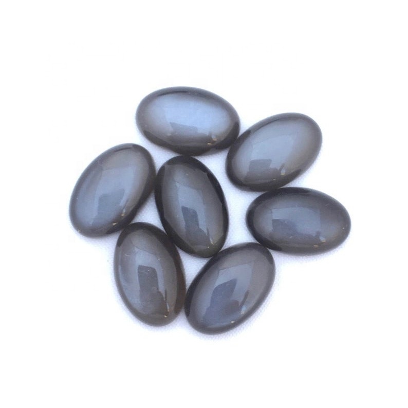 10x12mm Gray Moonstone Oval Cabochon Loose Gemstones