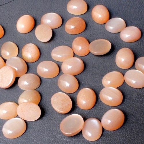 6x8mm Peach Moonstone Oval Cabochon Loose Gemstones