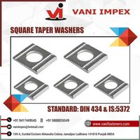 Taper Washers - Electroplated Carbon Steel, M12 to M48, Black Color, Square Shape for Uniform Load Distribution | Corrosion Resistant, DIN 434 & IS 5372 Compliant