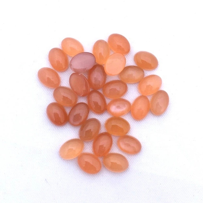 10x12mm Peach Moonstone Oval Cabochon Loose Gemstones