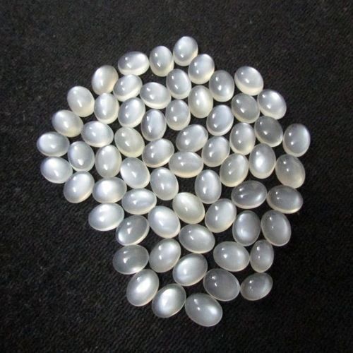 3x4mm White Moonstone Oval Cabochon Loose Gemstones