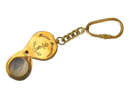 Brass Key Chain Nautical Folding Magnifier