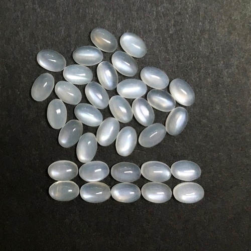 3x5mm White Moonstone Oval Cabochon Loose Gemstones