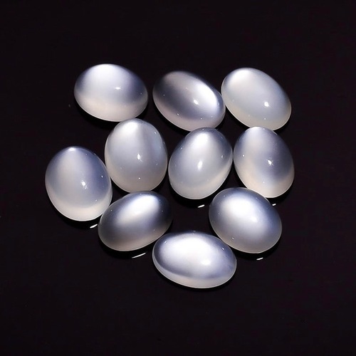 9x11mm White Moonstone Oval Cabochon Loose Gemstones