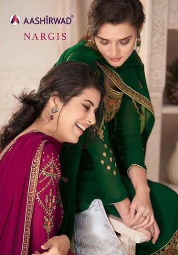 Aashirwad Creation Nargis Georgette Designer Salwar Suit Catalog