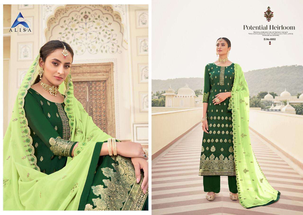 Alisa Fashion Kahera Jacquard Silk With Work Designer Salwar Suit Catalog