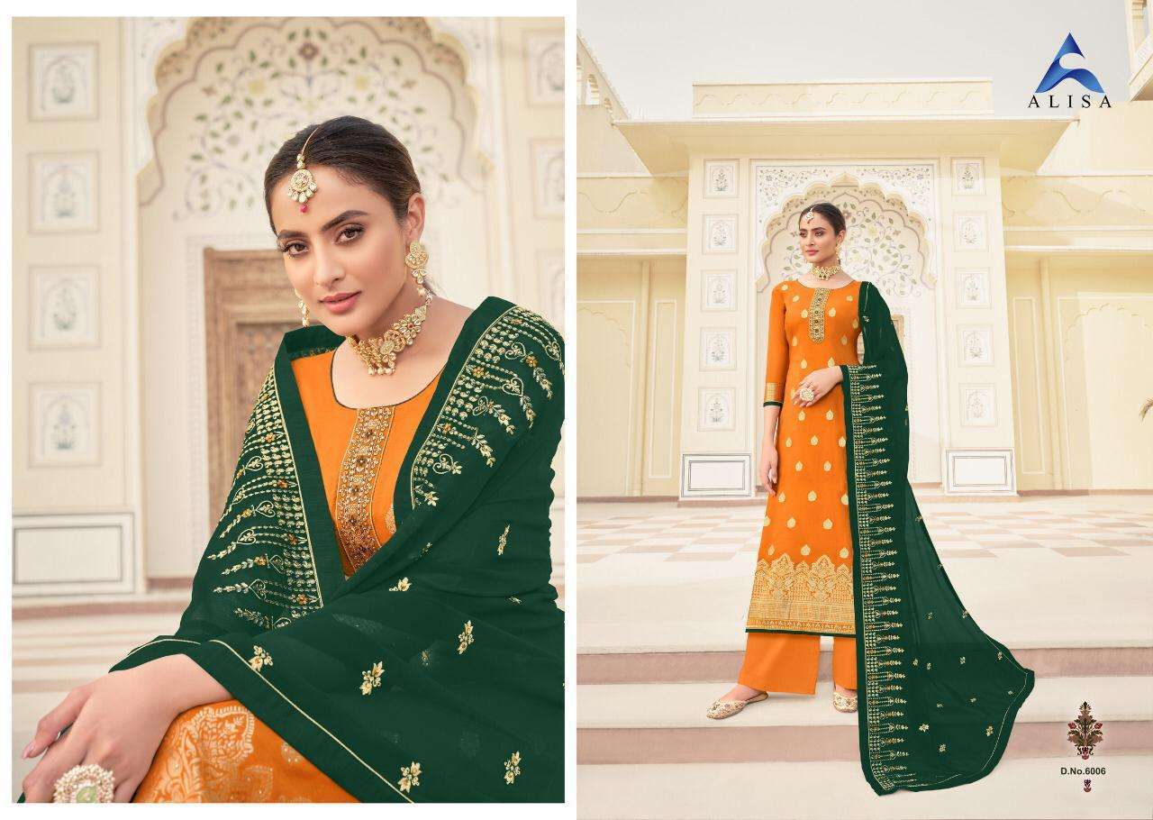 Alisa Fashion Kahera Jacquard Silk With Work Designer Salwar Suit Catalog