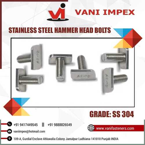 Stainless Steel Tee Hammer Head Bolts