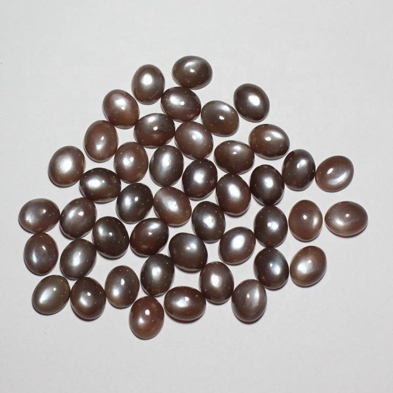 3x4mm Brown Moonstone Oval Cabochon Loose Gemstones