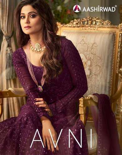 Aashirwad Creation Avni Georgette Designer Salwar Suit Catalog