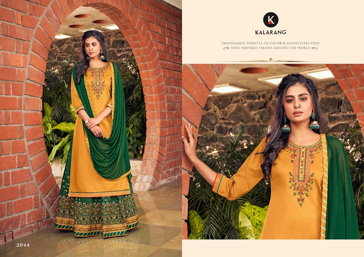 Kalarang Kashvi Jam Silk Cotton With Embroidery Work Dress Material Catalog