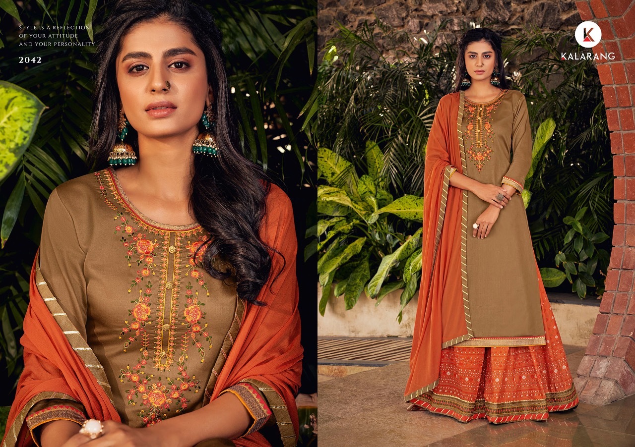 Kalarang Kashvi Jam Silk Cotton With Embroidery Work Dress Material Catalog