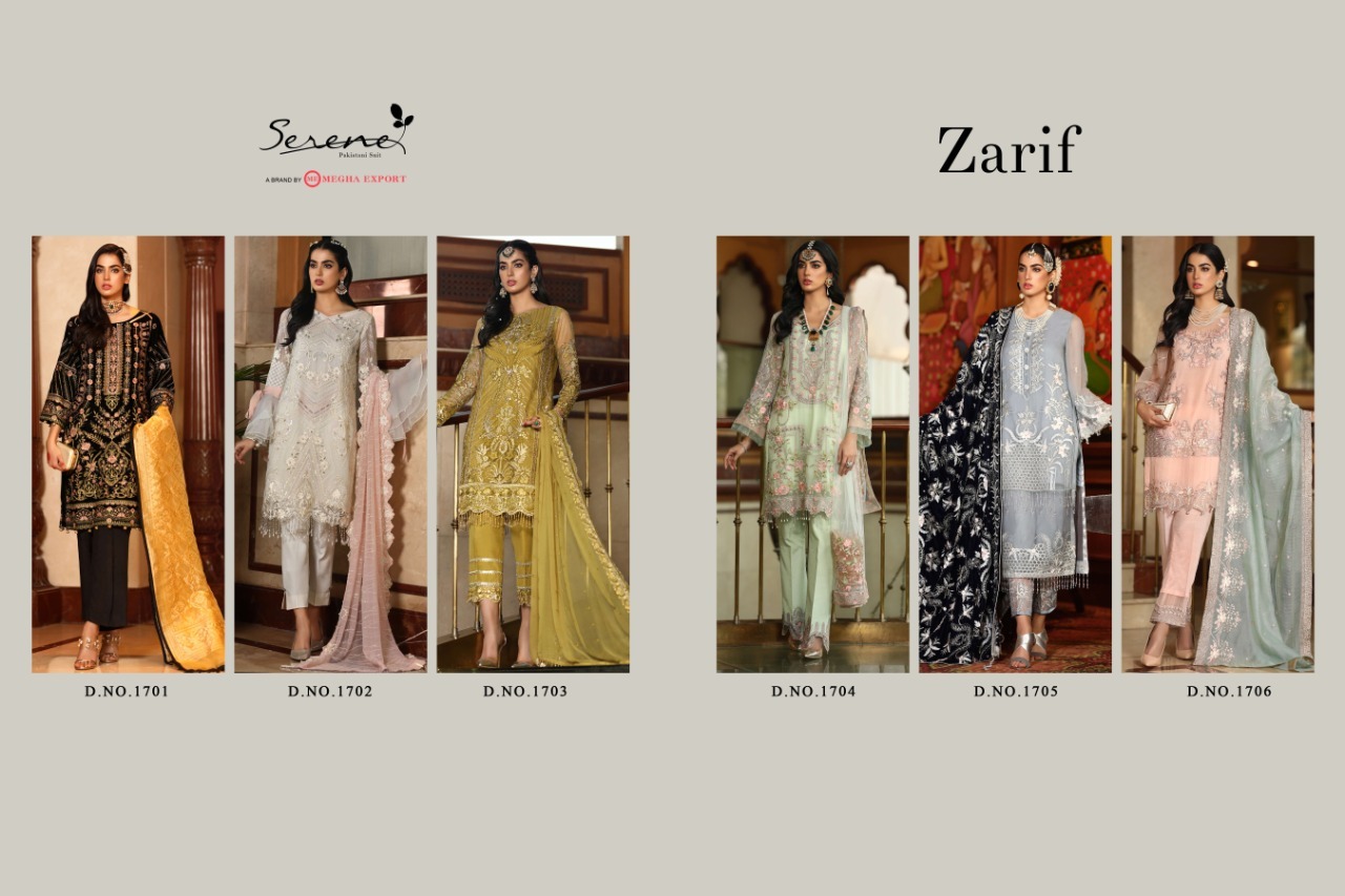Serene Zarif Faux Georgette Pakistani Salwar Suit Catalog