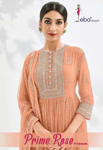 Prime Rose Titenum Georgette Heavy Embroidery Designer Suit Catalog