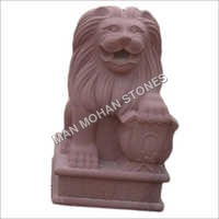 Garden Sandstone Lion Statue