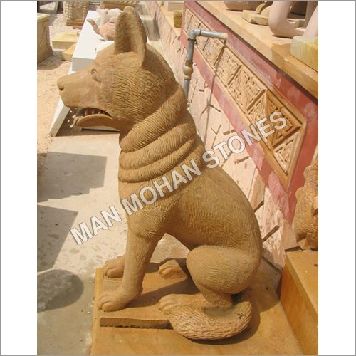 Sandstone Wolf Statue