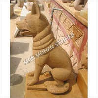 Sandstone Wolf Statue