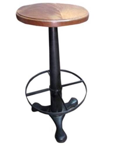 Bar stool (Iron Cast Singer bar Stool In Wood Top)