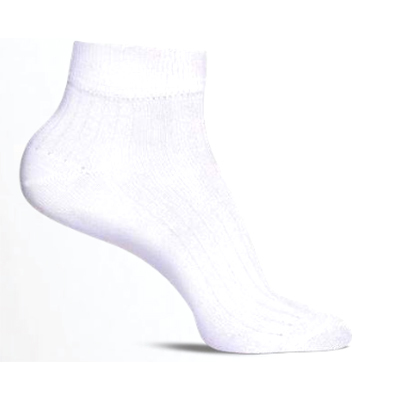 Bata White with Self Stripes Ankle Socks