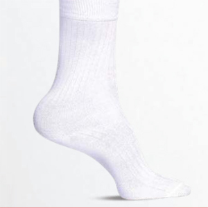 Bata White with Self Stripes Full Socks