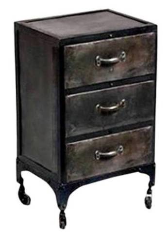 Iron 3 Drawer Bedside