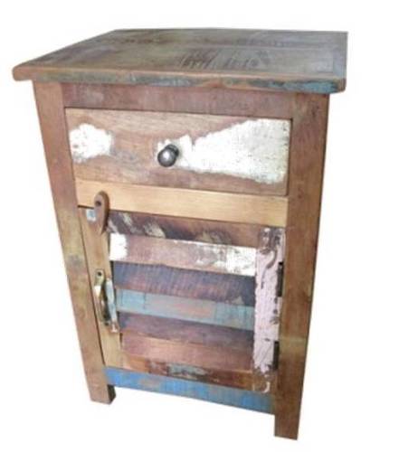 Night stand (Wood Bedside 1 Drawer 1 Door In Shutter )