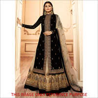 Embroidery Black Ethnic Skirt Suit