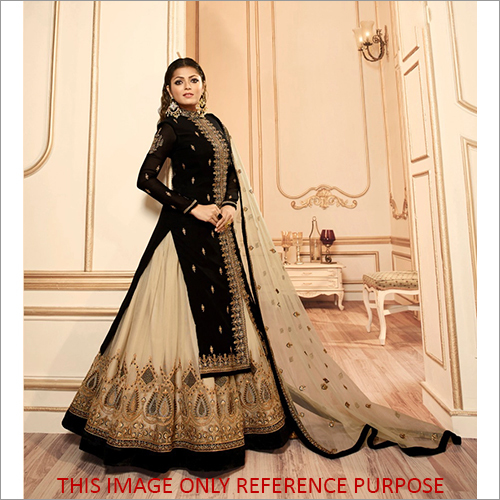 Embroidery Black Ethnic Skirt Suit