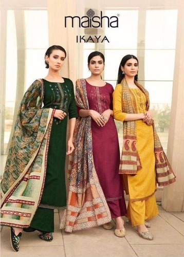 Maisha Ikaya Cotton Print With Embroidery Work Readymade Suit Catalog
