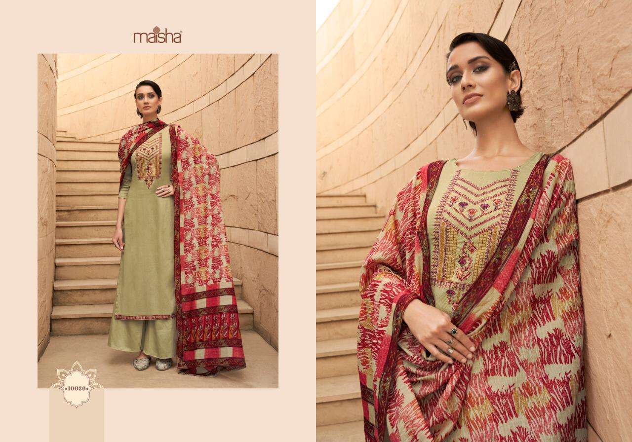 Maisha Ikaya Cotton Print With Embroidery Work Readymade Suit Catalog