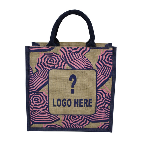 Multi Color Customized Print Padded Rope Handle PP Laminated Jute Bag
