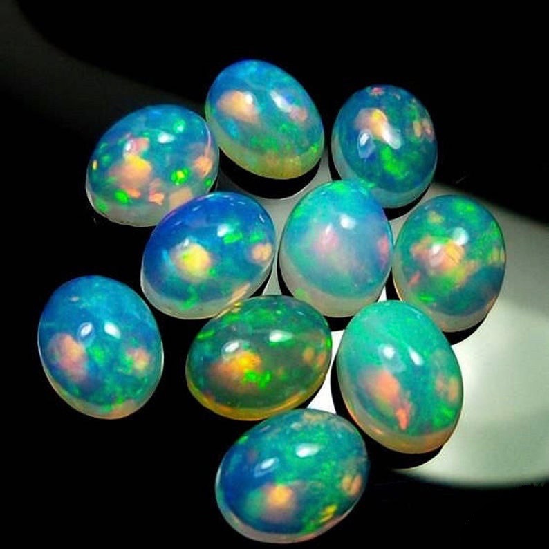 10x14mm Ethiopian Opal Oval Cabochon Loose Gemstones