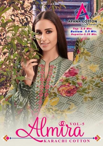 Apana Cotton Almira Vol 5 Karachi Cotton Printed Dress Material Catalog